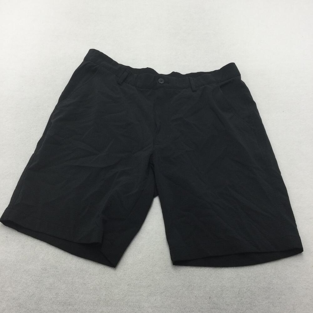 Greg Norman Shorts Mens 34 Black Golf Stretch 10 Inseam Pockets Performance